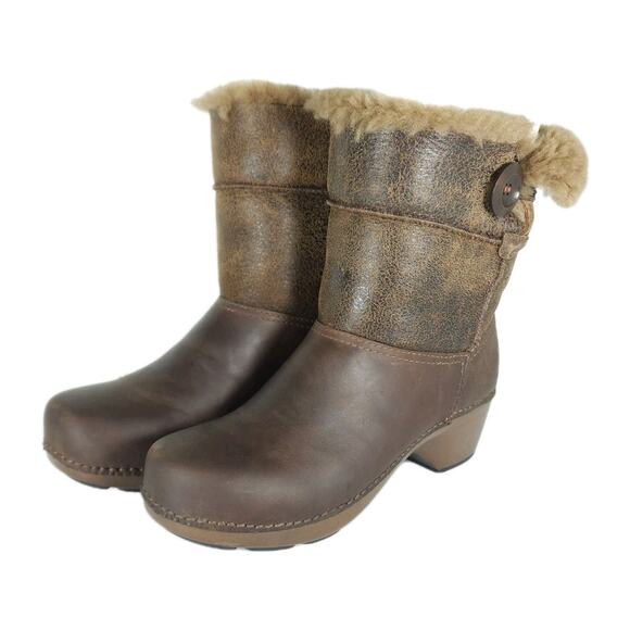 Dansko Women's Stormy EU38 US 7-7.5 Brown Leather Shearling Lined Winter Boots - Picture 1 of 16